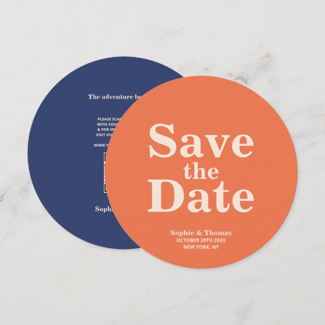 Save The Date Typographie moderne Gras Mariage Enregistrer la da (Devant / Derrière)