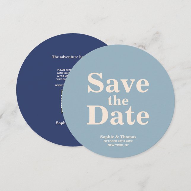 Save The Date Typographie moderne Gras Mariage Enregistrer la da (Devant / Derrière)