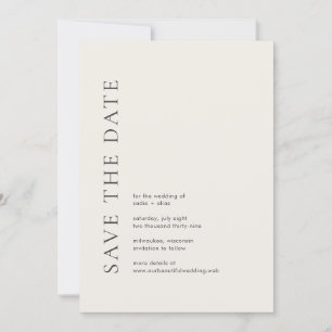 Save The Date Typographie Moderne Mariage Élégant Beige