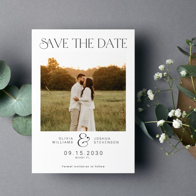 Save The Date Typographie moderne minimaliste simple mariage pho (Créateur téléchargé)