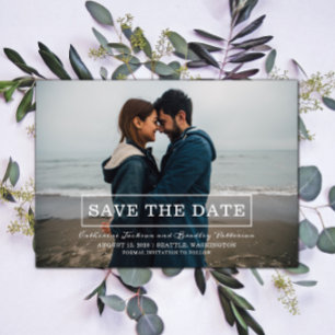 Save The Date Typographie moderne Photo Enregistrer la date Bl
