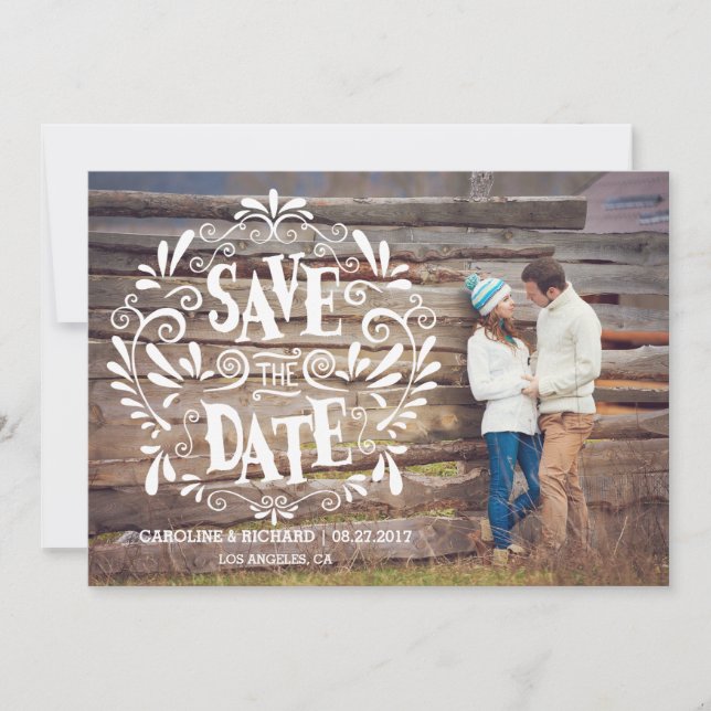 SAVE THE DATE TYPOGRAPHIE MODERNE | RÉSERVEZ LA DATE (Devant)