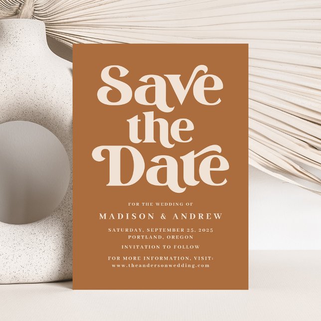 Save The Date Typographie moderne Terracotta (Créateur téléchargé)