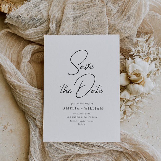 Save The Date typographie noire lettrage mariage Enregistrer la  (Créateur téléchargé)