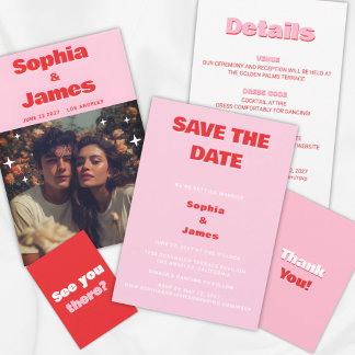 Save The Date Typographie Rétro et Audacieuse Enregistrez la Dat