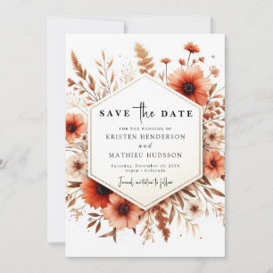 Save The Date Typographie romantique Terracotta Mariage