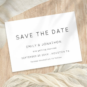 Save The Date Typographie Simple Blanc Noir Ou Toute Couleur