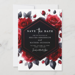 Save The Date Typographie simple Crimson Mariage rouge