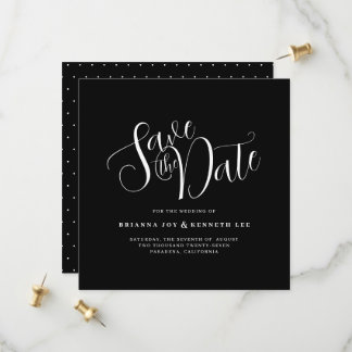 Save The Date Typographie simple et élégante Mariage noir