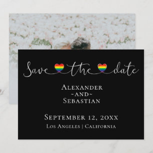 Save The Date Typographie Simple Mariage Gay Enregistrer La Date