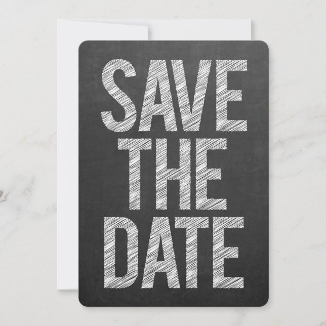 Save The Date Typographie tableau noir tableau noir Enregistrer  (Devant)