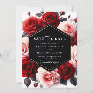 Save The Date Typographie Whimsson Crimson Mariage rouge