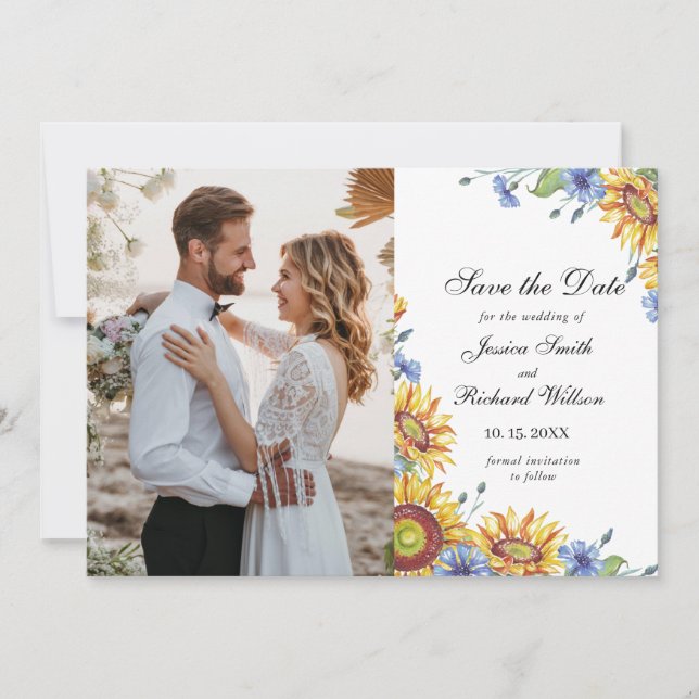 Save The Date Ukraine aquarelle Enregistrer la date PHOTO Invita (Devant)
