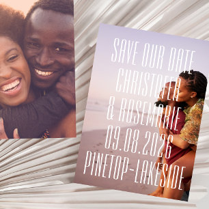 Save The Date Ultra Modern 2 Photos complètes Gros Mariage de dé