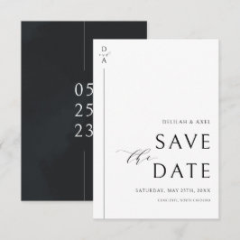 Save The Date Ultra-moderne minimal noir & blanc Enregistrer la 