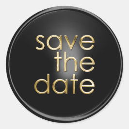 Save the Date Umschlag Aufkleber Black Gold