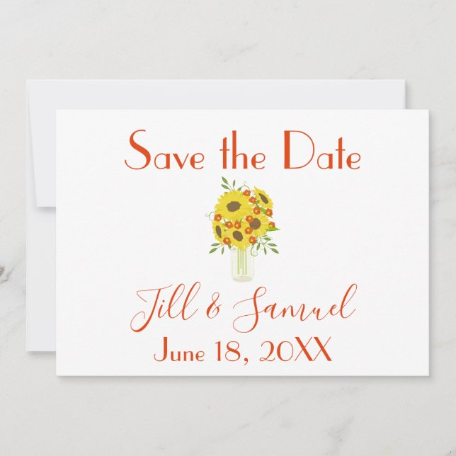 Save The Date Un beau vase de tournesols (Devant)