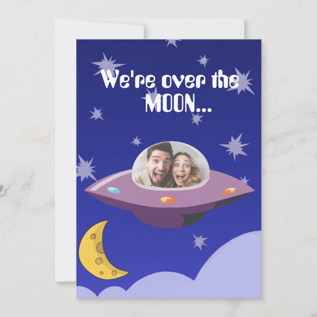 Save The Date Un vaisseau photo amusant nous sommes sur la Lune  (Devant)
