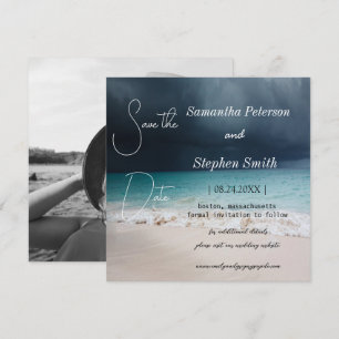 Save The Date Une belle plage aux Seychelles, votre photo enregi