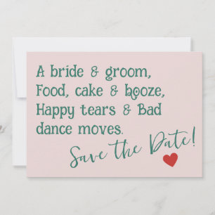 Save The Date Une mariée & mariée, Nourriture, gâteau & alcool, 