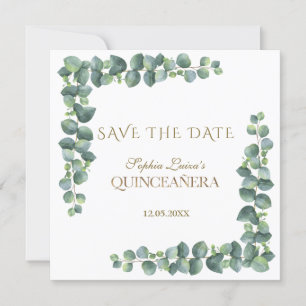 Save The Date Unique Eucalyptus Foliage Or Quinceañera
