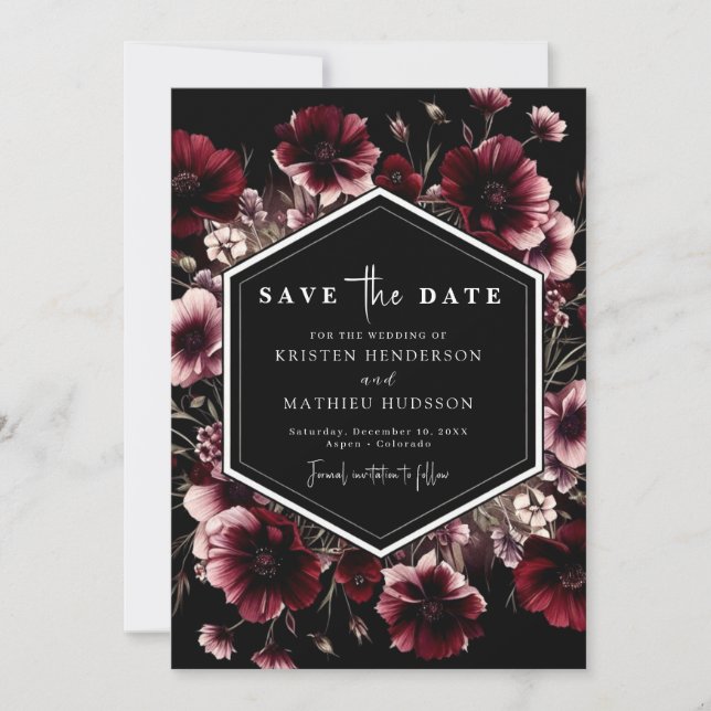 Save The Date Unique Mariage botanique de Bourgogne (Devant)
