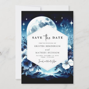 Save The Date Unique Mariage floral clair de lune