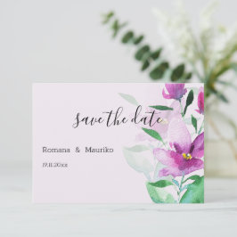 Save The Date Uniquité Des Fleurs D'Aquarelle Violet