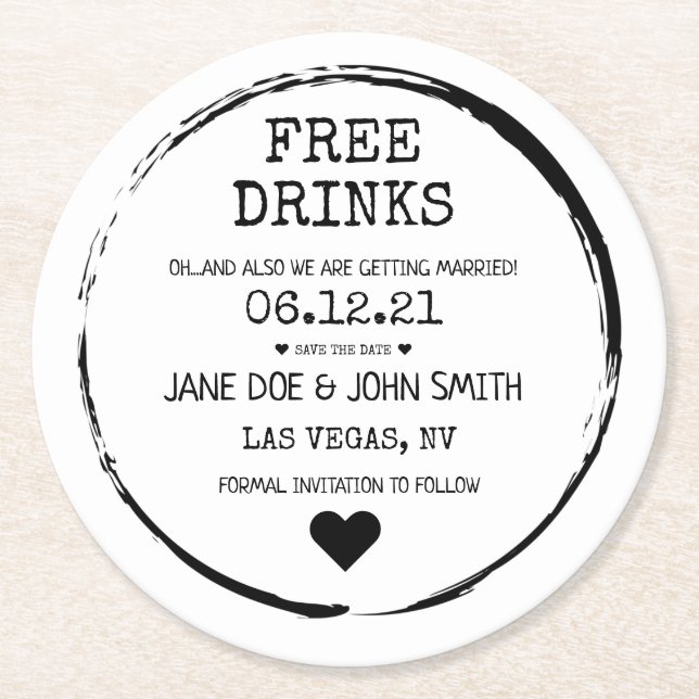 Save the Date Untersetzer (Vorderseite)