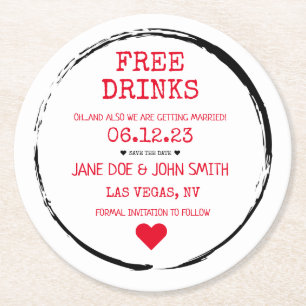 Save the Date Untersetzer (rot)