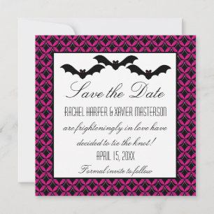 Save The Date Uptown Glam Bats Halloween Enregistrer la date Inv