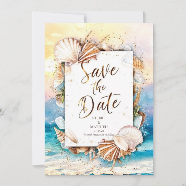 Save The Date Vacances Destination Plage Mariage (Devant)