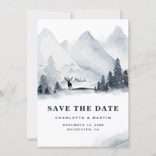 Save The Date Vacances d'hiver Mountain Buck Mariage