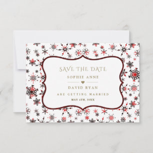 Save The Date Vacances d'hiver Noël Rouge Buffalo Mariage