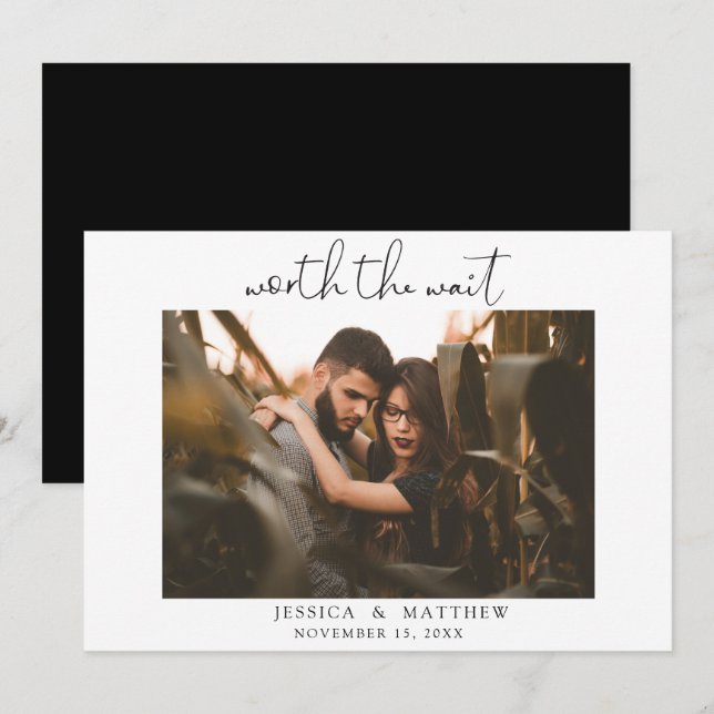 Save The Date Vaut le Mariage d'attente - Script photo moderne (Devant / Derrière)