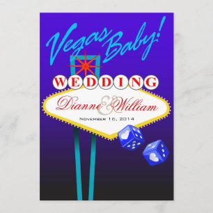 Save The Date Vegas Baby ! Mariage Enregistrer la date bleu