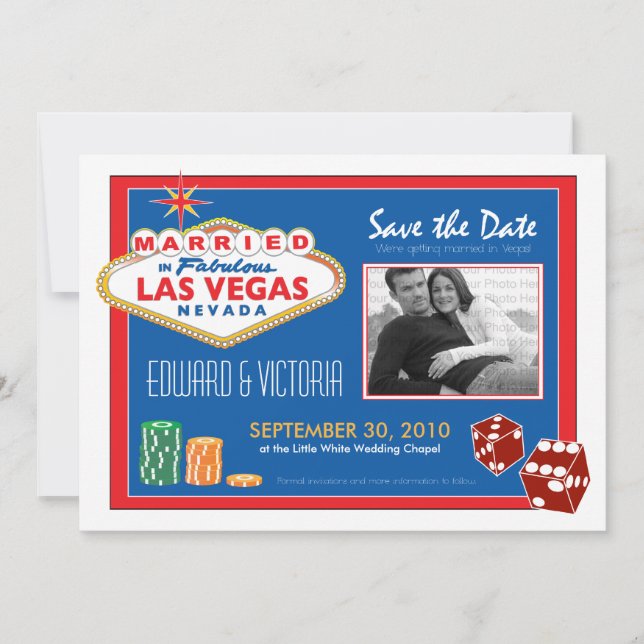 Save The Date Vegas Destination Mariage Enregistrer la date Invi (Devant)