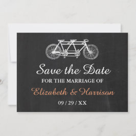 Save The Date Vélo Tandem Sur Chalkboard Mariage Enregistrer La 