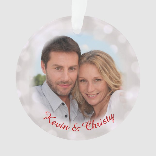 Save the Date Verlobung Foto Ornament (Vorderseite)