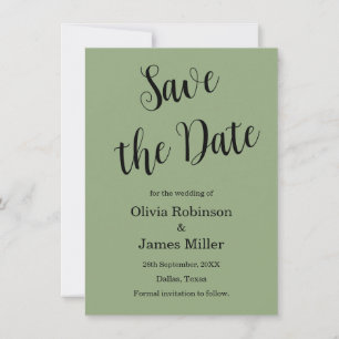 Save The Date Vert sauge Mariage décontracté