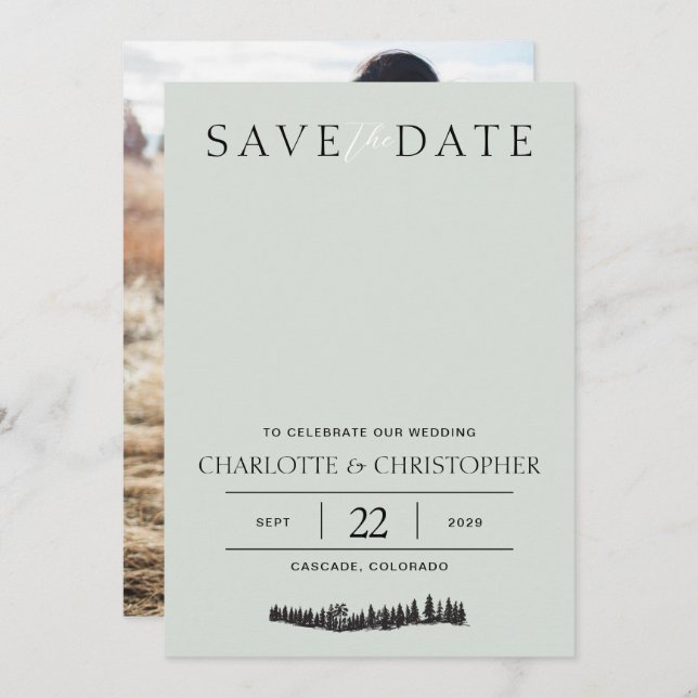 Save The Date Vibes forestières (Devant / Derrière)