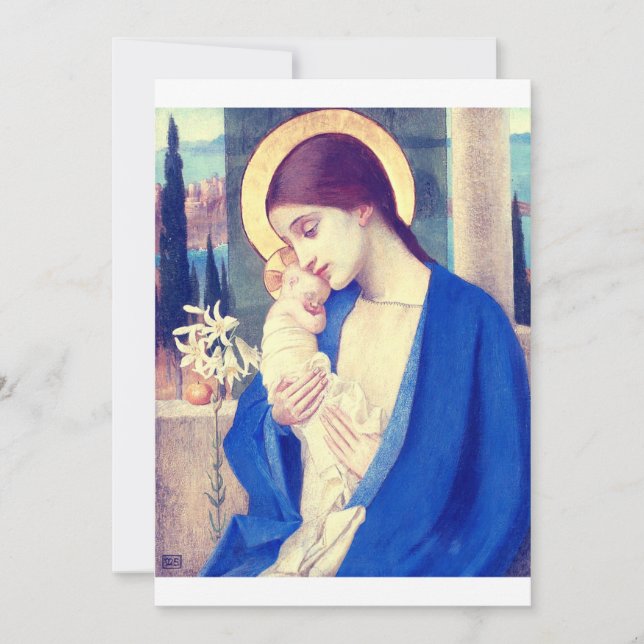 Save The Date Vierge Marie et enfant par Marianne Stokes (Devant)