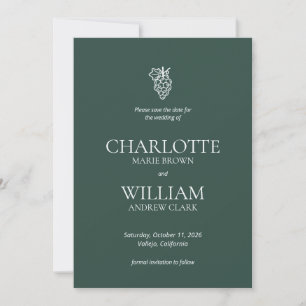 Save The Date Vignoble classique Napa Italie destination mariage