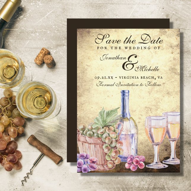Save The Date Vignoble romantique Vignoble Vignoble mariage vint (Créateur téléchargé)