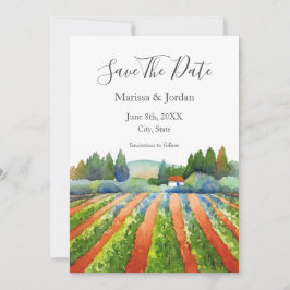 Save The Date Vignoble rouge vert bleu