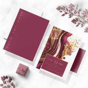 Save The Date Vin rouge Mariage Abstrait Sparkling ID1018