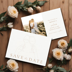 Save The Date Vineyard Mariage Toast Photo Enregistrer la date