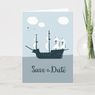 Save the Date Vintag Segelschiff