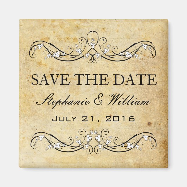 Save the Date Vintag Viktorianisch Magnet (Vorne)