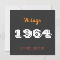 Vintage 1964 Enregistrer la date - 62e fête d'anni
